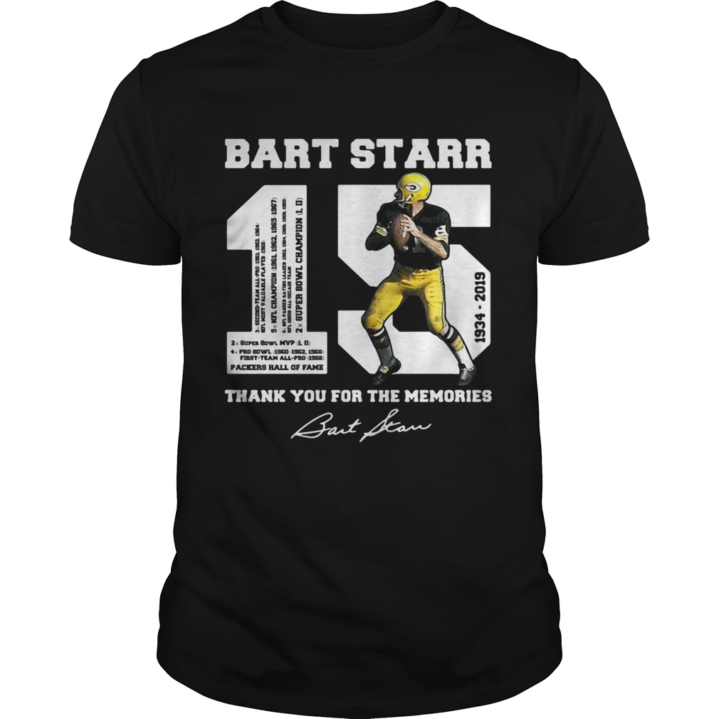 Bart Starr 15 1934 – 2019 thank you for the memories shirt