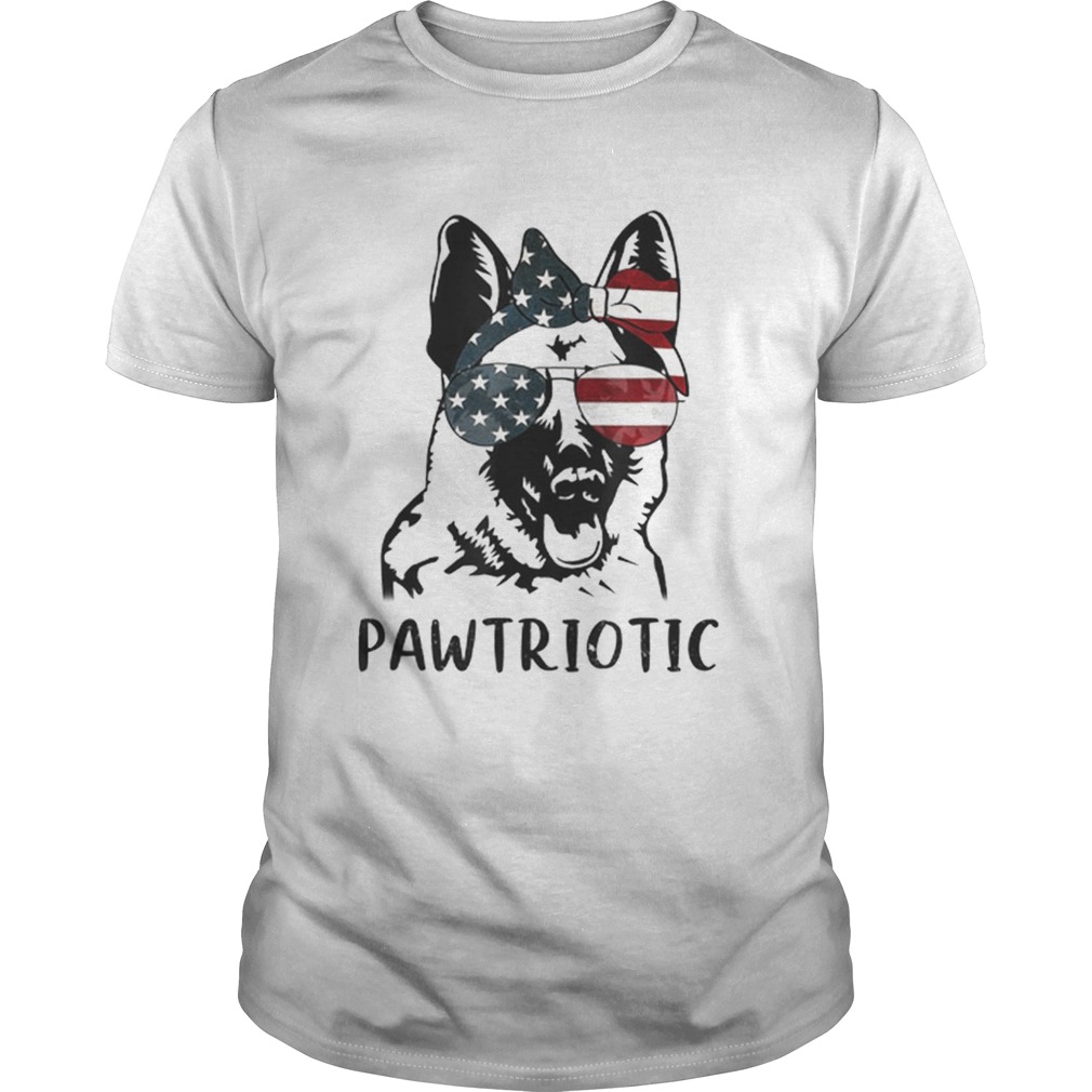 German Shepherd Pawtriotic With American Flag 4th Of July shirt
