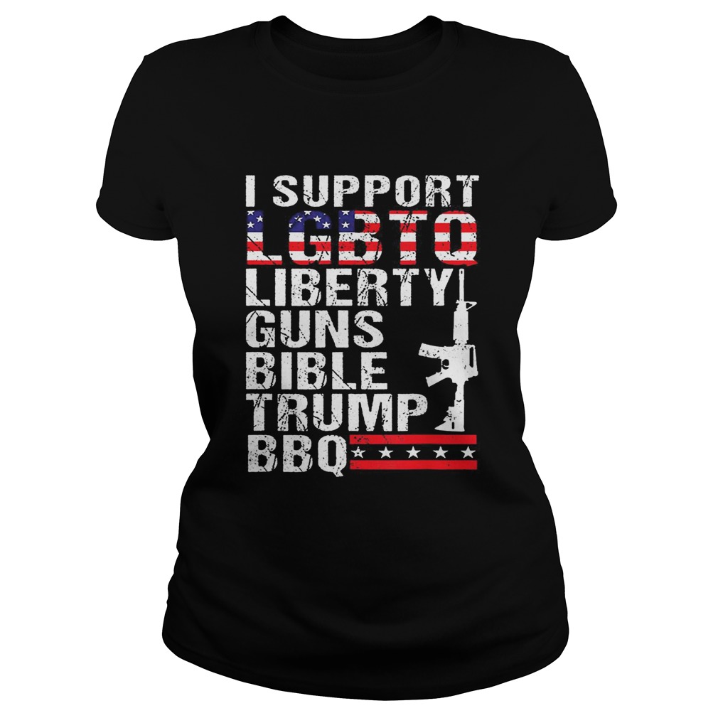 I Support Lgbtq Liberty Gun Bible Trump Bbq American Flag Classic Ladies
