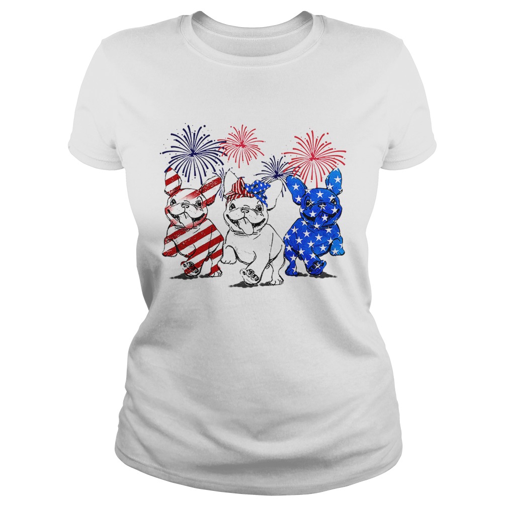 Independence day 4th of July French bulldog beauty America flag Classic Ladies