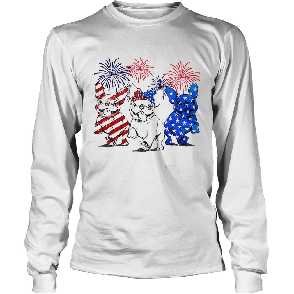 Independence day 4th of July French bulldog beauty America flag LongSleeve