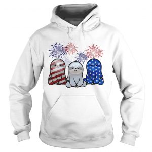 Independence day 4th of July Sloth beauty America flag Hoodie