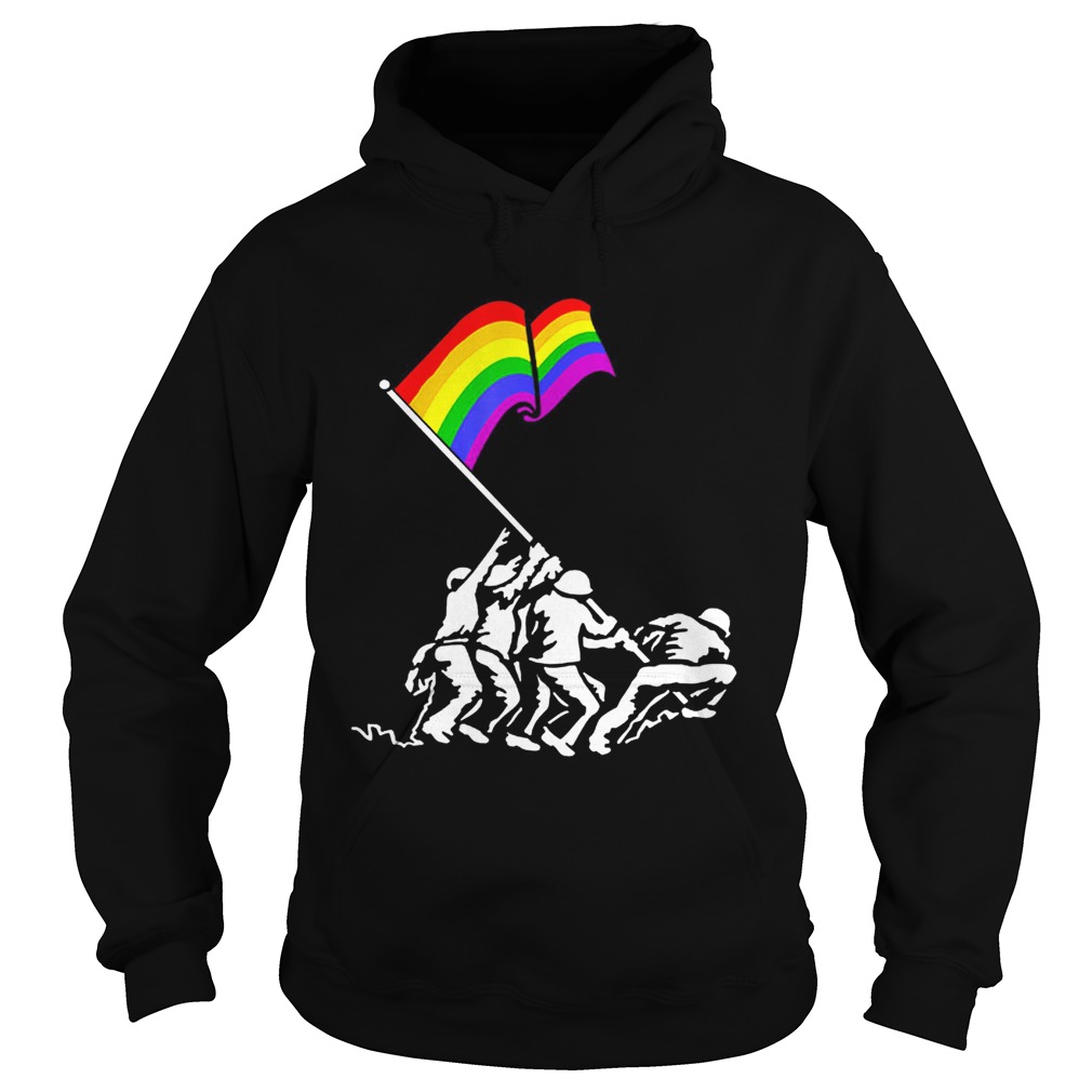 Iwo Jima Pride Flag Lgbt Rights For Military Soldiers Hoodie