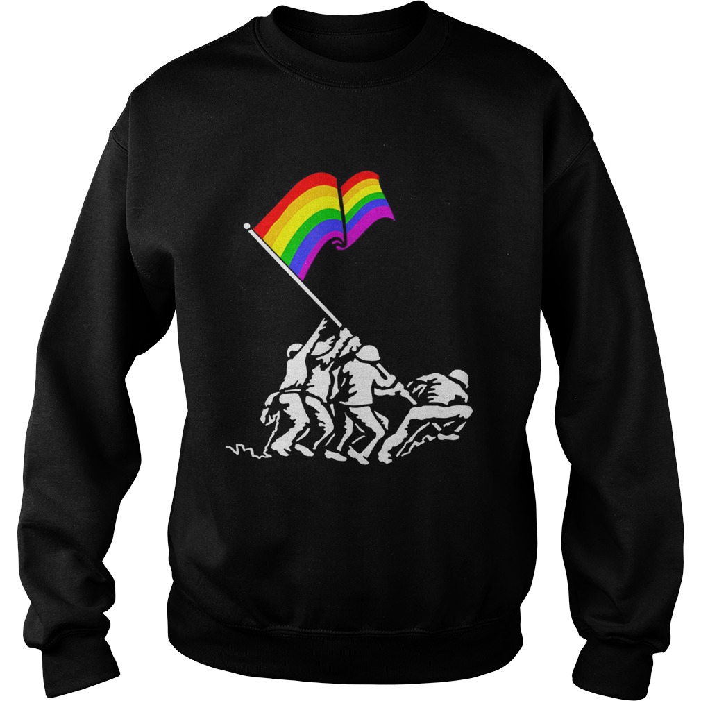 Iwo Jima Pride Flag Lgbt Rights For Military Soldiers Sweatshirt