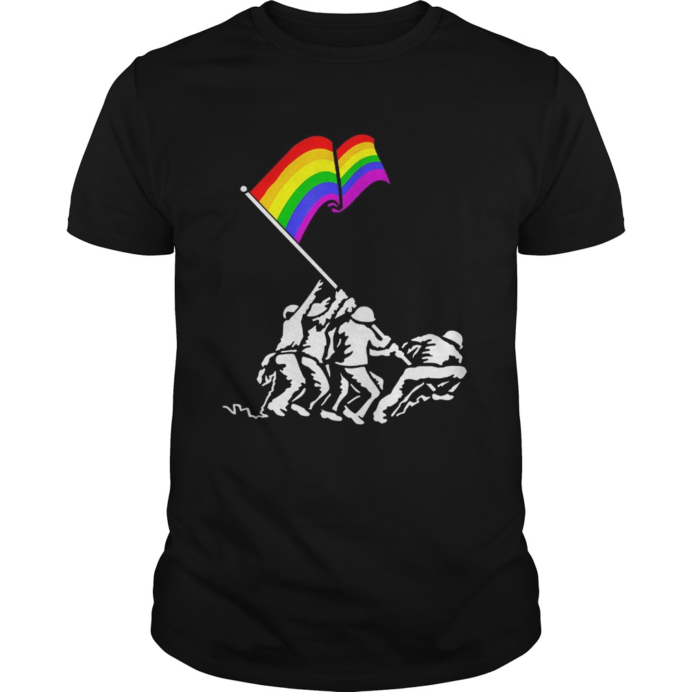 Iwo Jima Pride Flag Lgbt Rights For Military Soldiers shirt