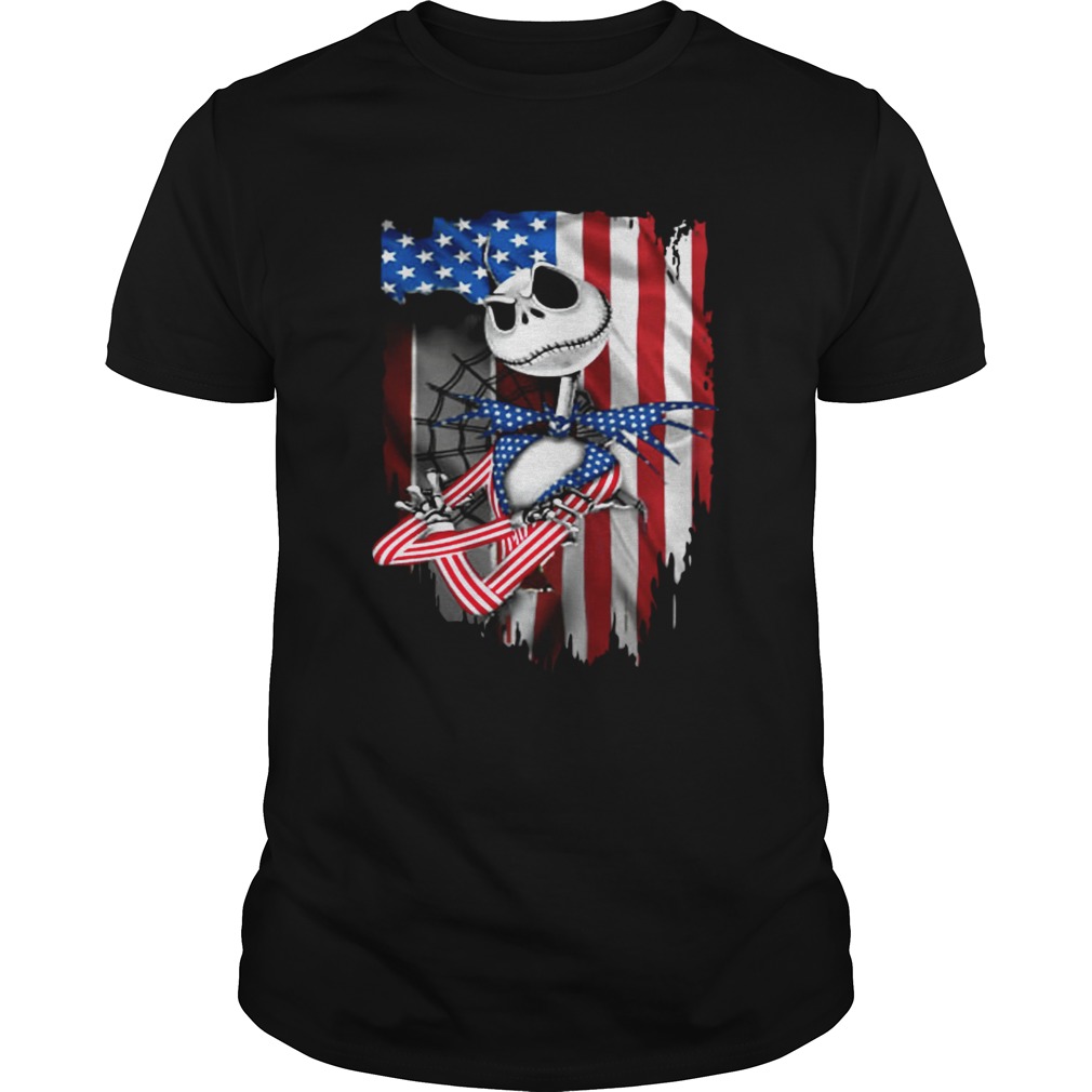 Jack Skellington American flag independence day shirt