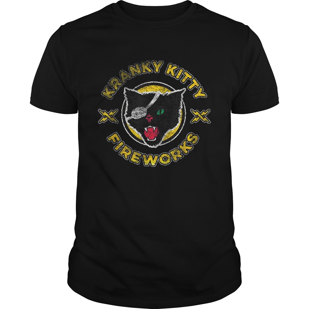 Kranky Kitty Fireworks Pirate Cat Shirt