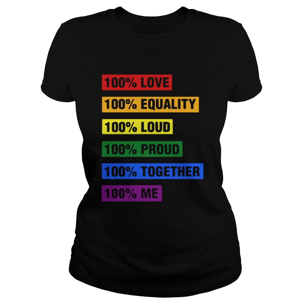 LGBT 100 love equality loud proud together me Classic Ladies