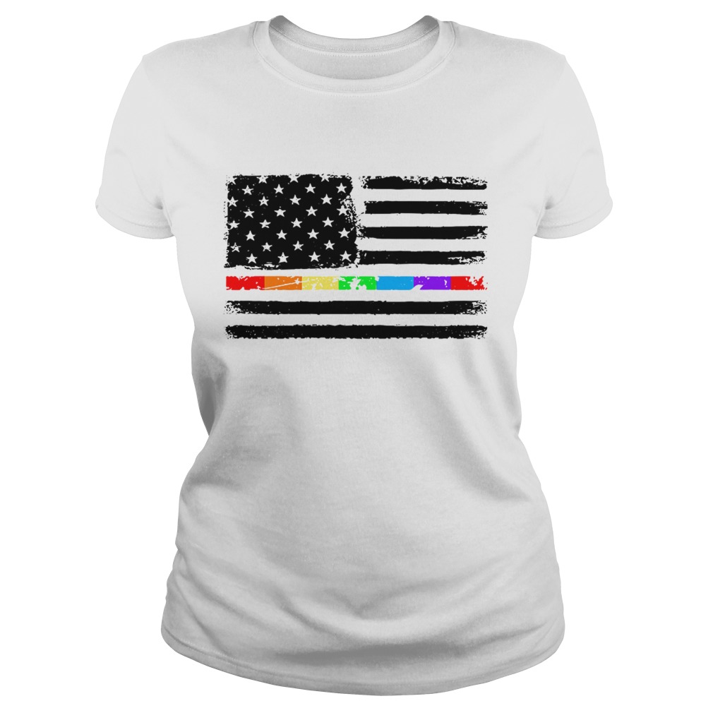 LGBT America flag Independence day 4th of July Classic Ladies