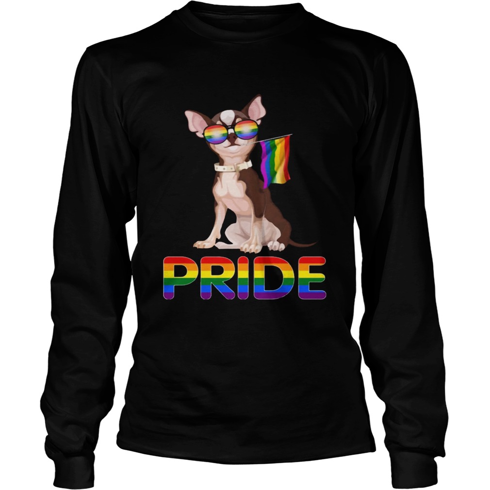 LGBT Chihuahua Dog Original Lesbian Gay Pride LGBTQ Rainbow Shirt LongSleeve