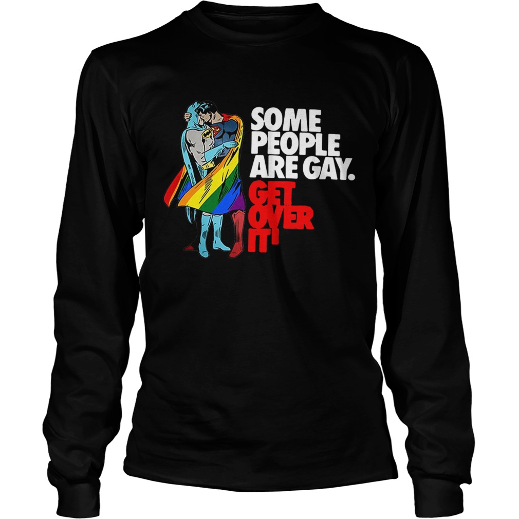 LGBT Superman and Batman kiss some people are gay get over it LongSleeve