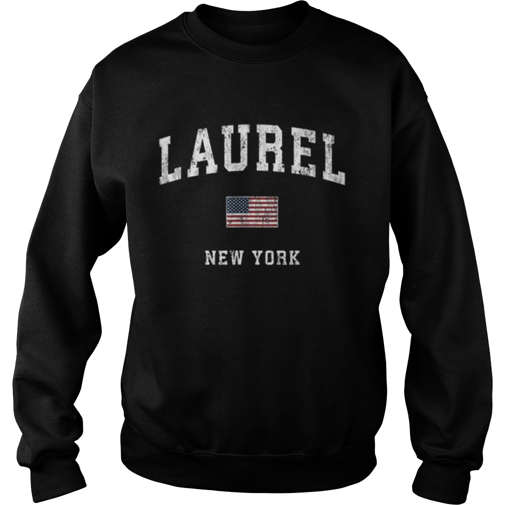 Laurel New York Ny Vintage American Flagports Sweatshirt