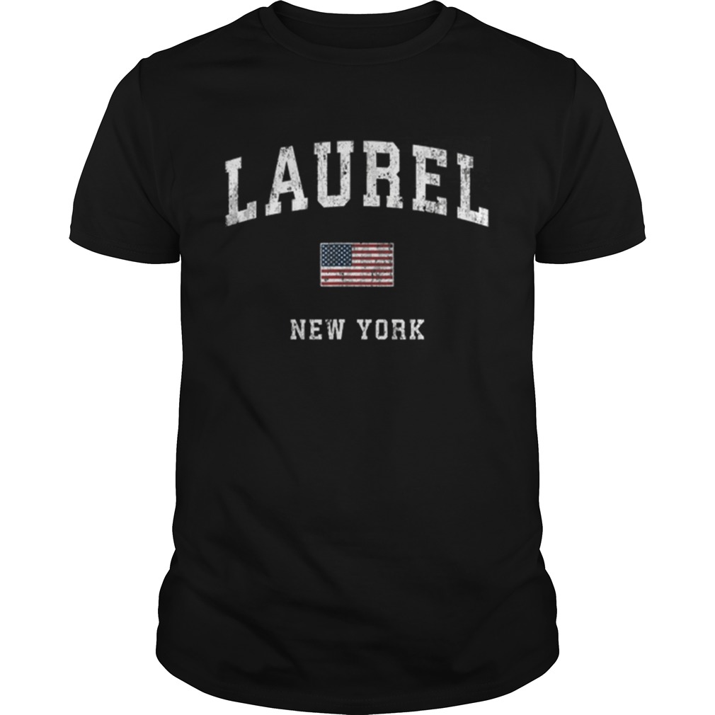 Laurel New York Ny Vintage American Flagports shirt