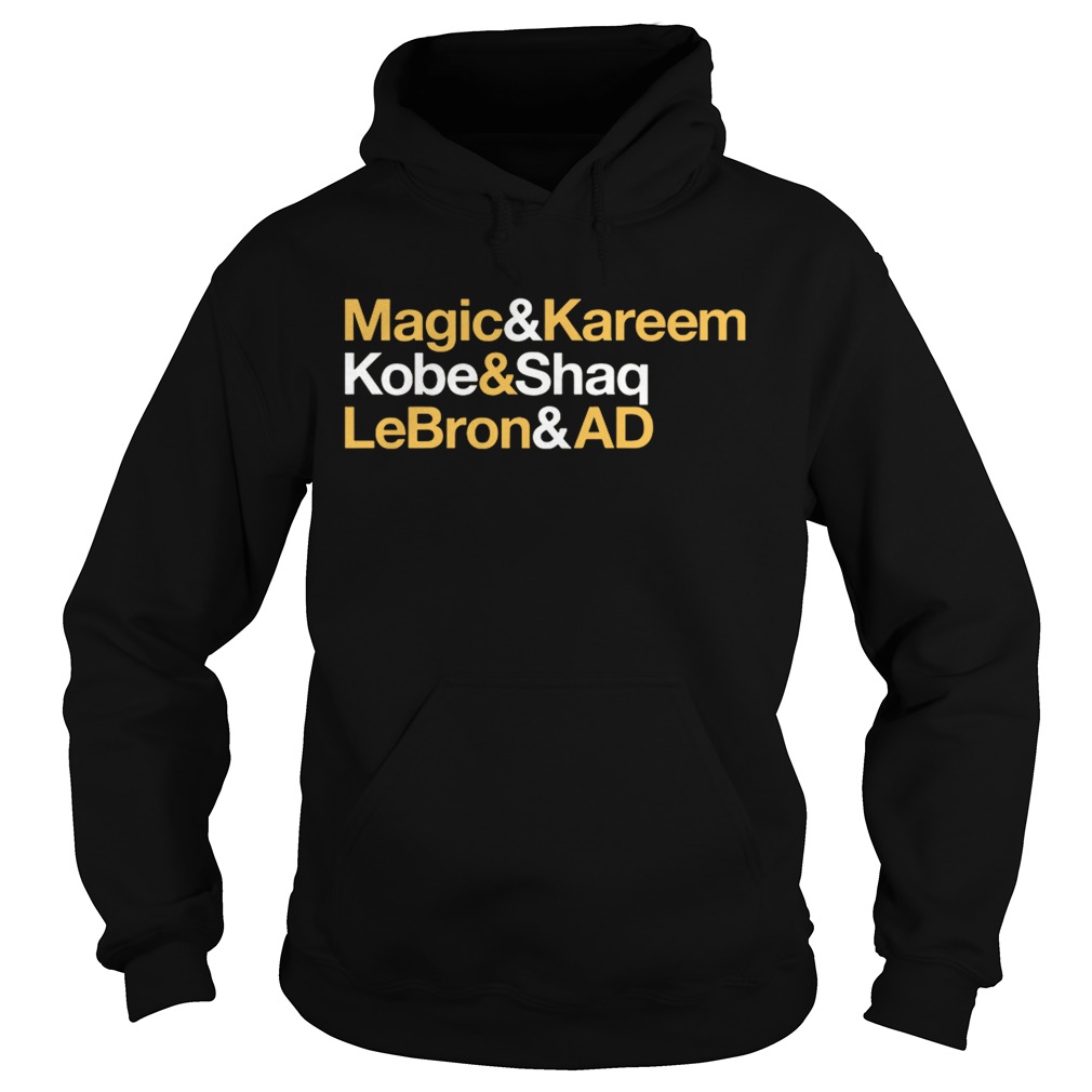 Magic and Kareem Kobe and Shaq LeBron and AD Los Angeles Hoodie