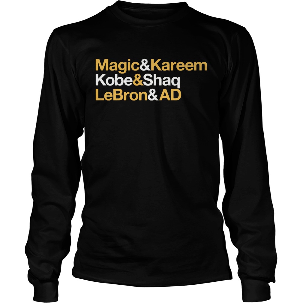 Magic and Kareem Kobe and Shaq LeBron and AD Los Angeles LongSleeve
