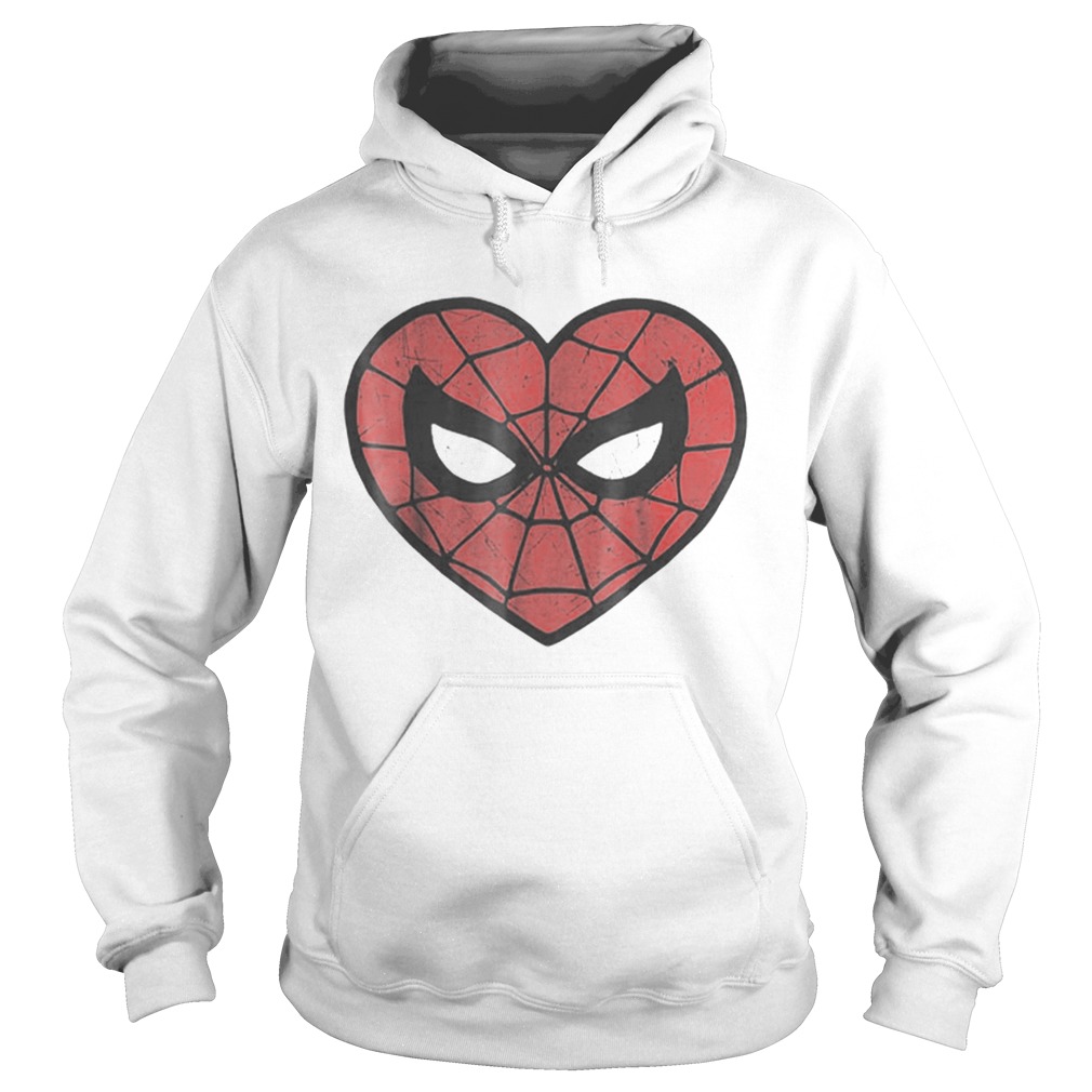 Marvel Spiderman Face Mask Valentines Heart Logo Shirt Hoodie