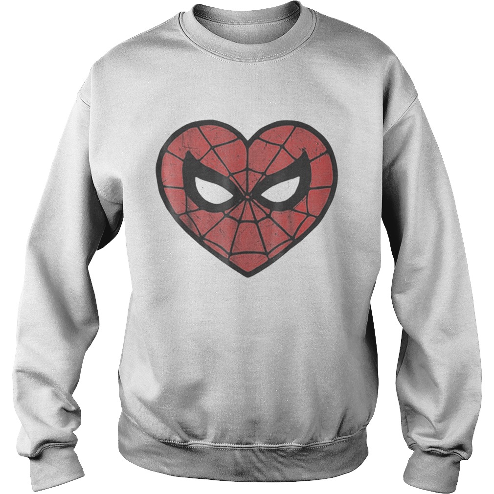 Marvel Spiderman Face Mask Valentines Heart Logo Shirt Sweatshirt