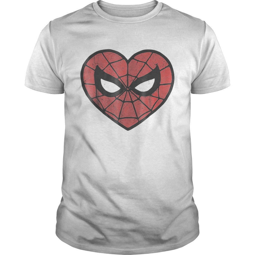 Marvel Spiderman Face Mask Valentines Heart Logo Shirt