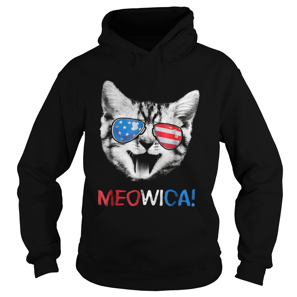 Meowica 4th Of July Cat Usa American Flag Shirt Hoodie
