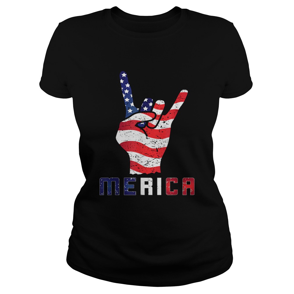 Merica Rocks Usa Flag 4th Of July Outfit Classic Ladies
