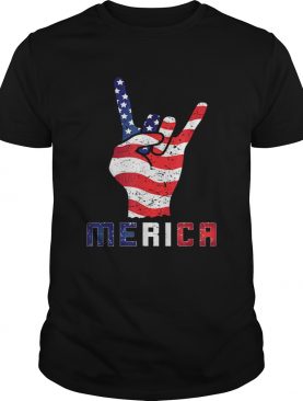 Merica Rocks Usa Flag 4th Of July Outfit shirt