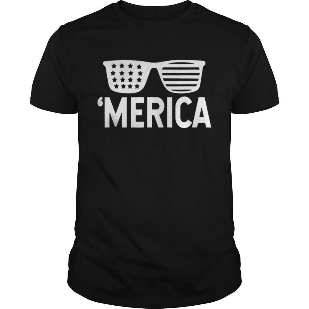 Merica Sunglasses Patriotic Fourth Of July American Flag shirt