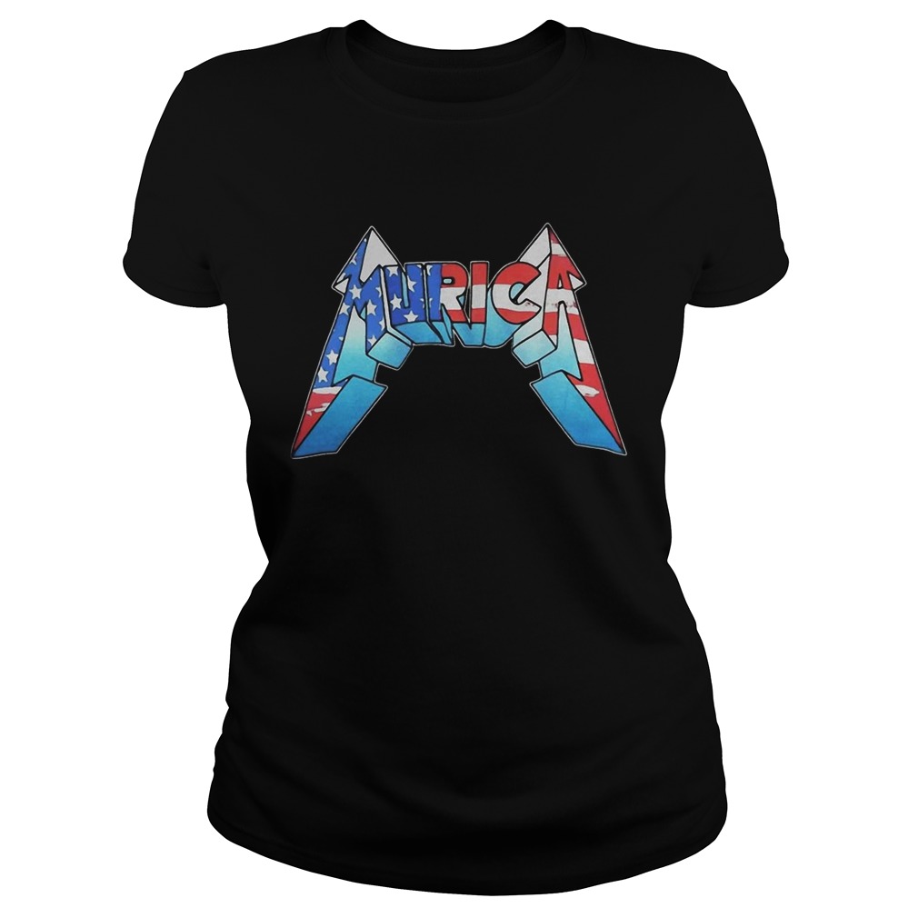 Murica 4th of July America flag Classic Ladies