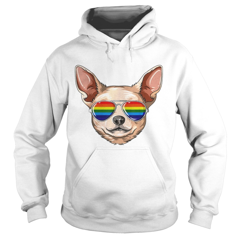 Nice Chihuahua Gay Pride Flag Lgbt Rainbow Sunglasses Chihuahua Shirt Hoodie