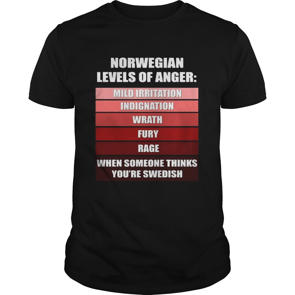Norwegian levels of anger when someone thinks youre Swedish shirt