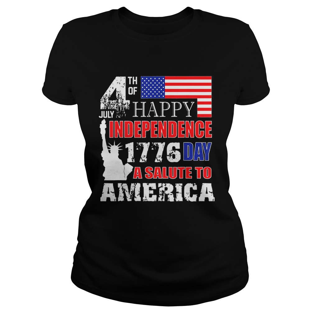 Original A Salute To America 4th Of July Independence Day Tee Shirt Classic Ladies