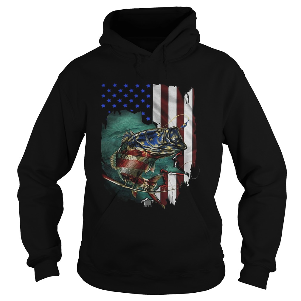 Original Bass Fishing 4th Of July American flag Shirt Hoodie