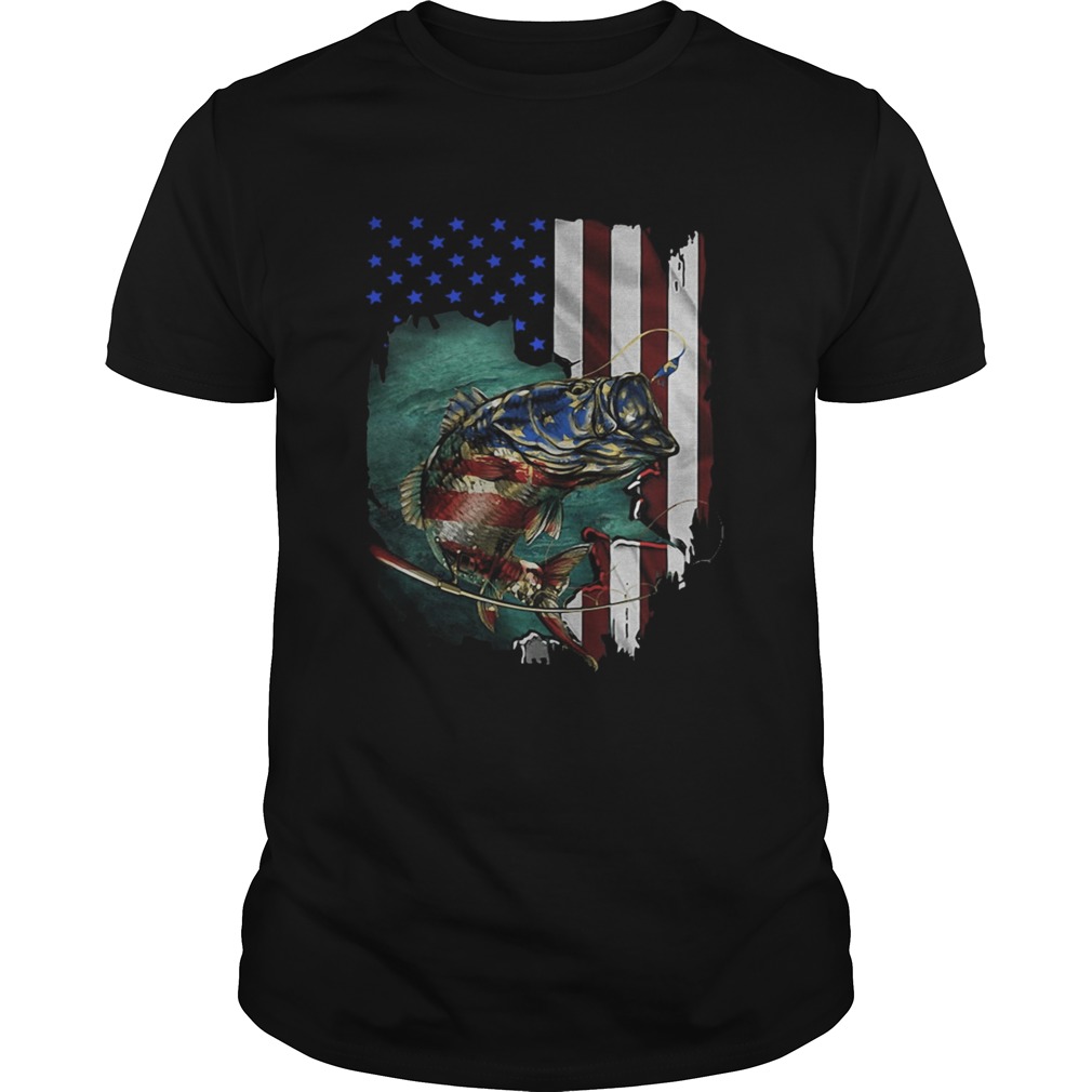 Original Bass Fishing 4th Of July American flag Shirt