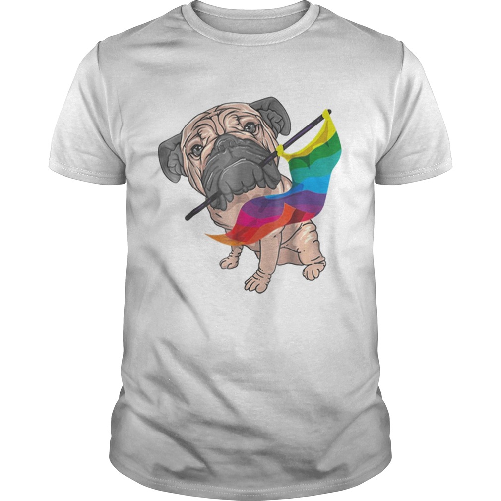 Original Cool Pug With Rainbow Lgbt Gay Pride Flag Dog Gift Shirt