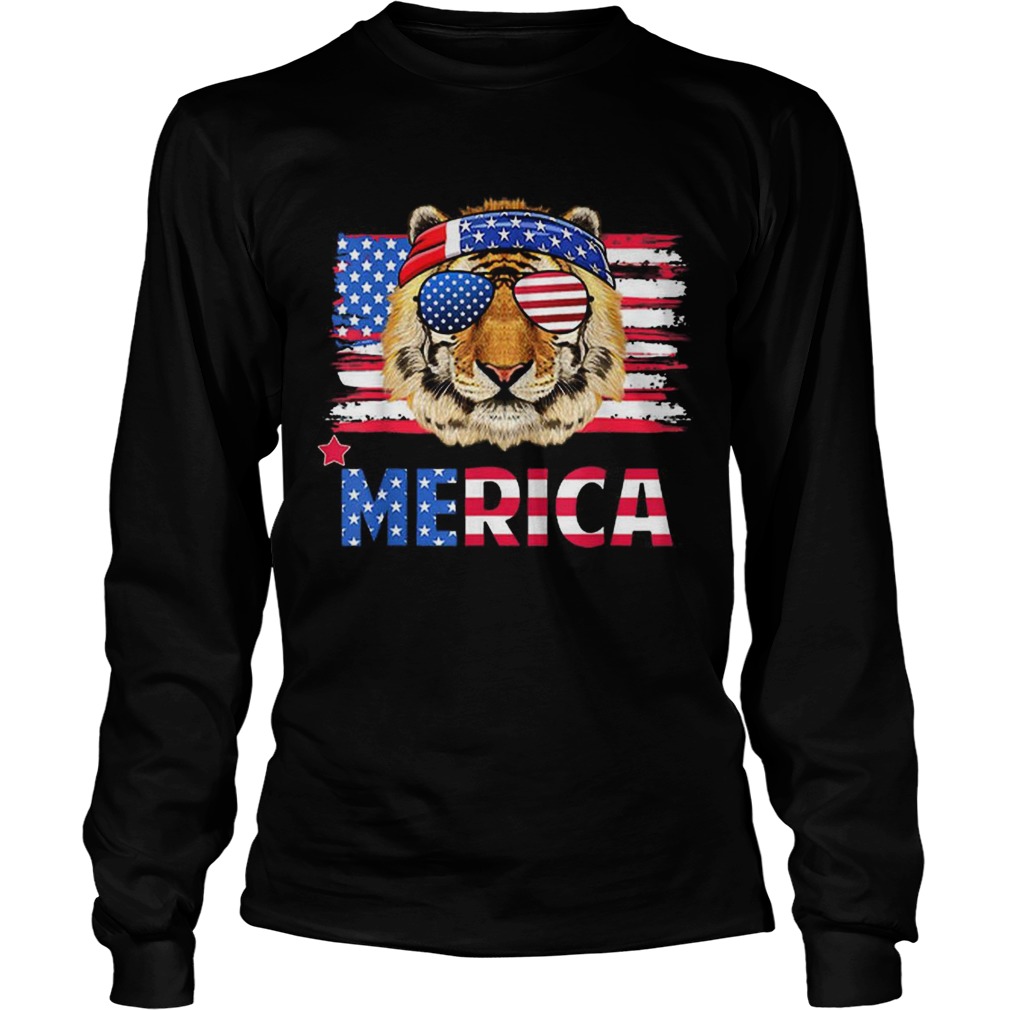 Original Funny Hanging With Tiger Mom Merica 4th July Shirt LongSleeve