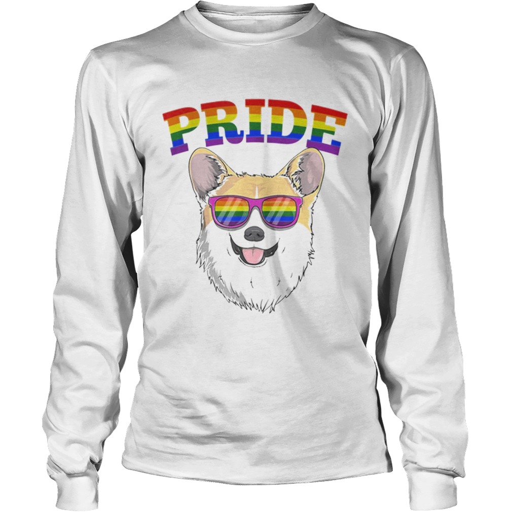 Original LGBT Corgi Dog Gay Pride Rainbow LGBTQ Cute Gift Shirt LongSleeve