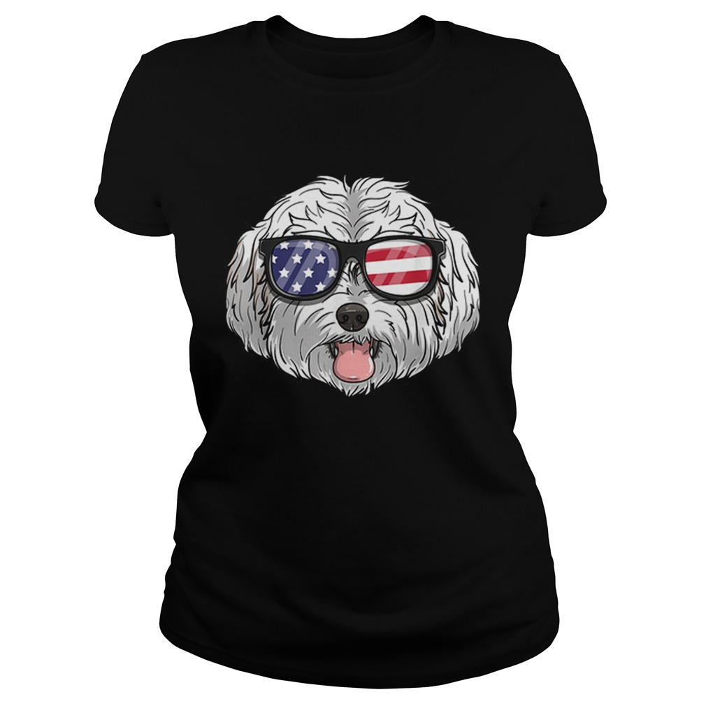 Original Maltipoo Dog Patriotic USA 4th Of July American Shirt Classic Ladies