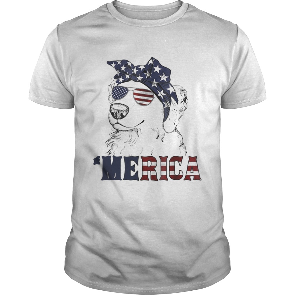 Original Merica American Flag Golden Retriever 4th Of July Gift Shirt