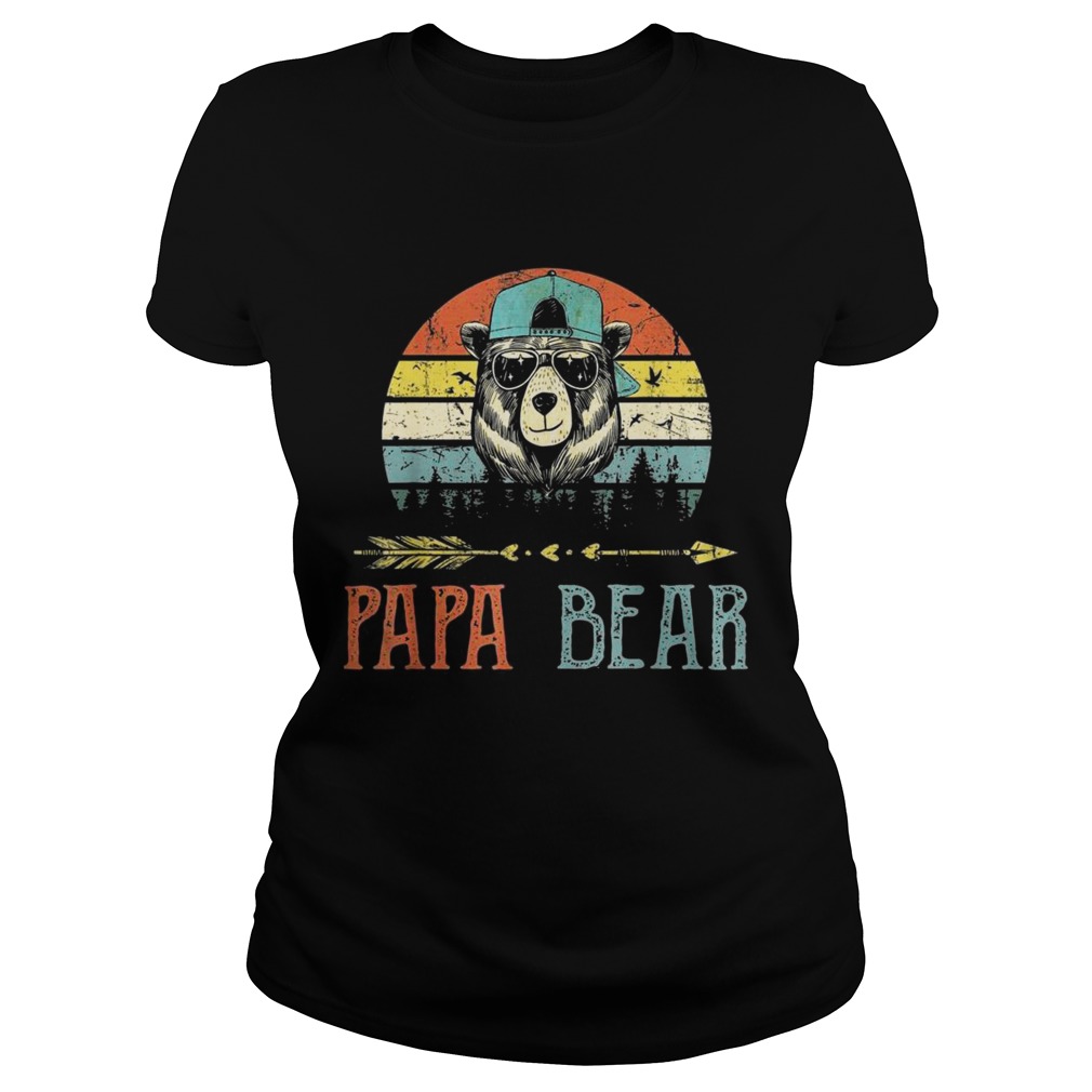 Papa bear vintage sunset Classic Ladies