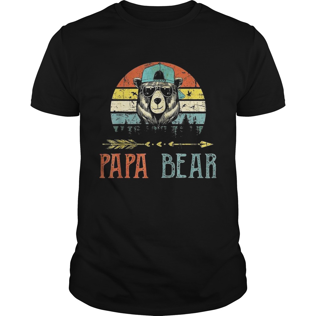 Papa bear vintage sunset shirt