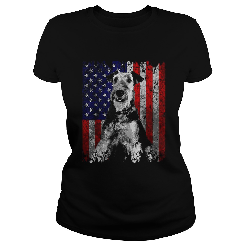 Patriotic Airedale Terrier American Flag Dog Gifts Classic Ladies