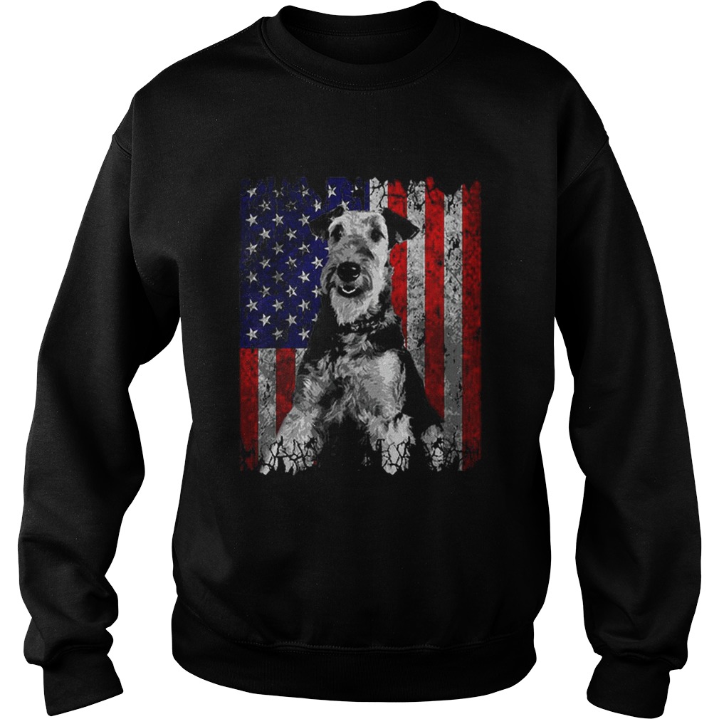 Patriotic Airedale Terrier American Flag Dog Gifts Sweatshirt