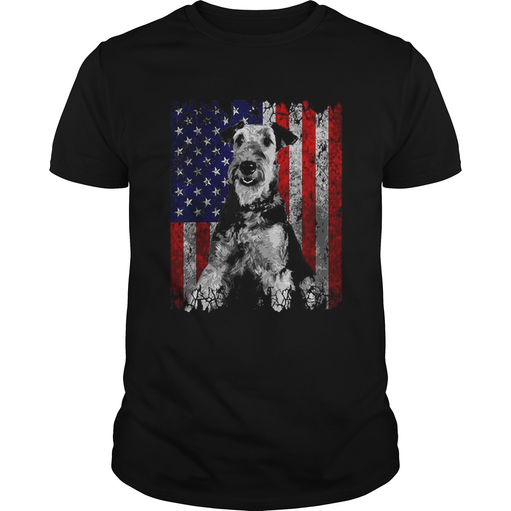 Patriotic Airedale Terrier American Flag Dog Gifts shirt