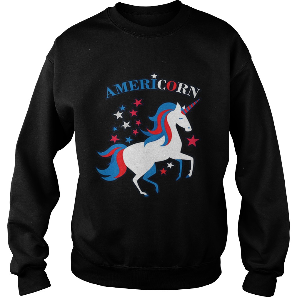 Patriotic American Flag Unicorn Americorn 4th of July Sweatshirt