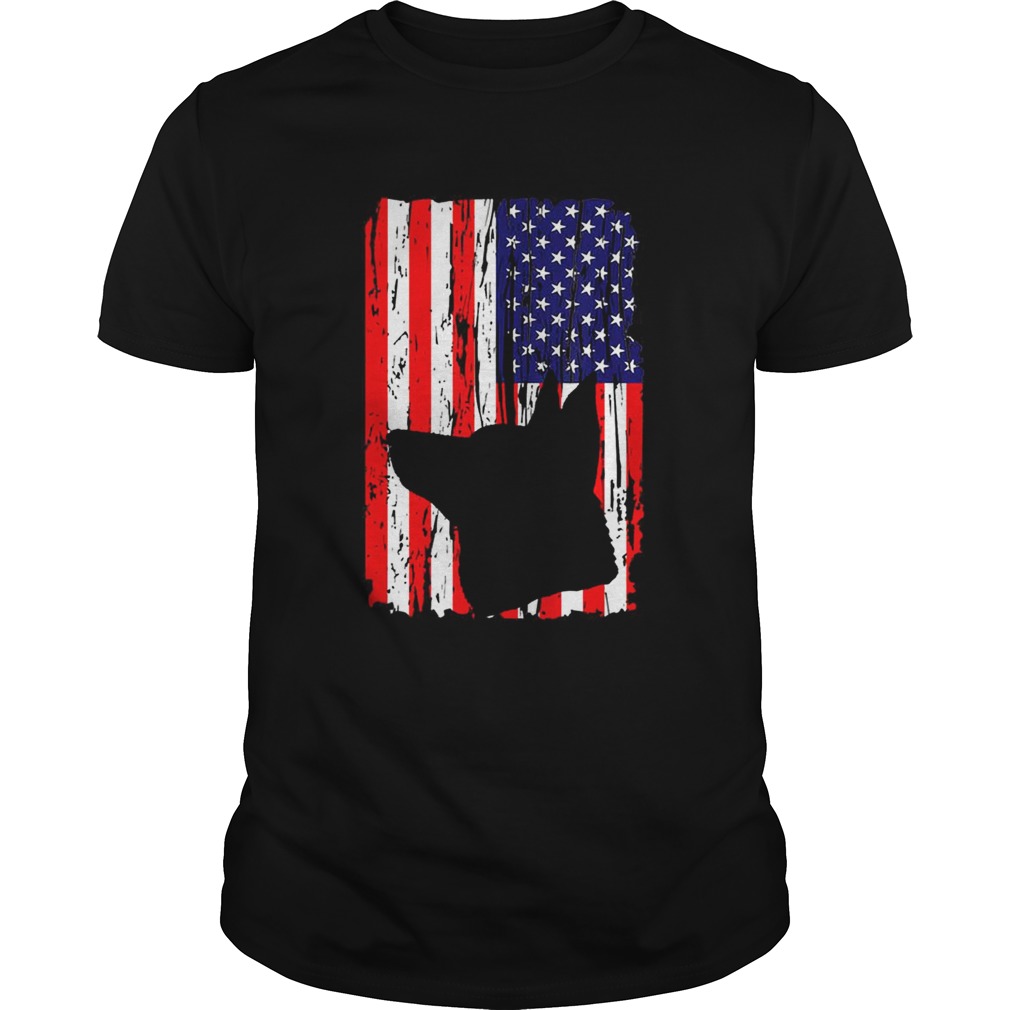Patriotic German Shepherd American Flag Dog shirt