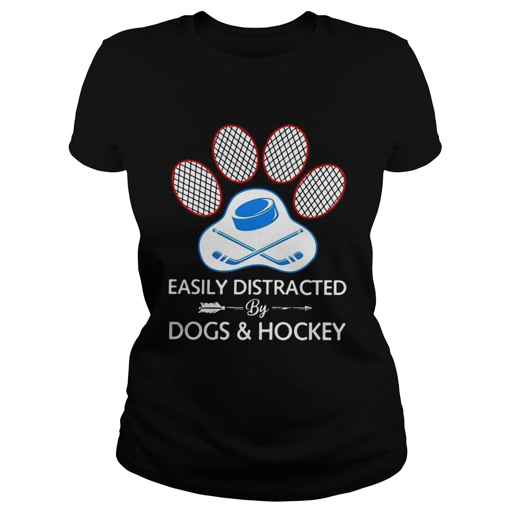Paw easily distracted dogs and hockey Classic Ladies
