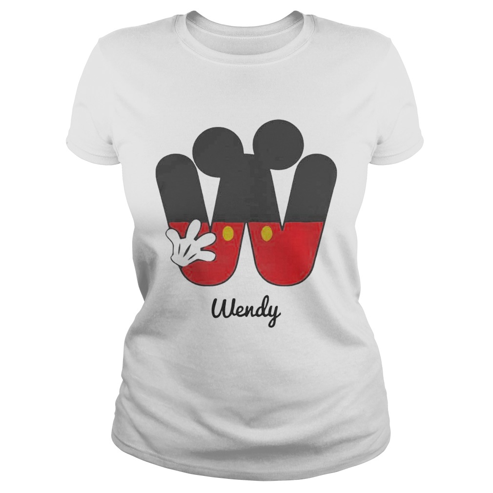 Personalized Name W Begins Mickey Hat Funny TShirt Classic Ladies