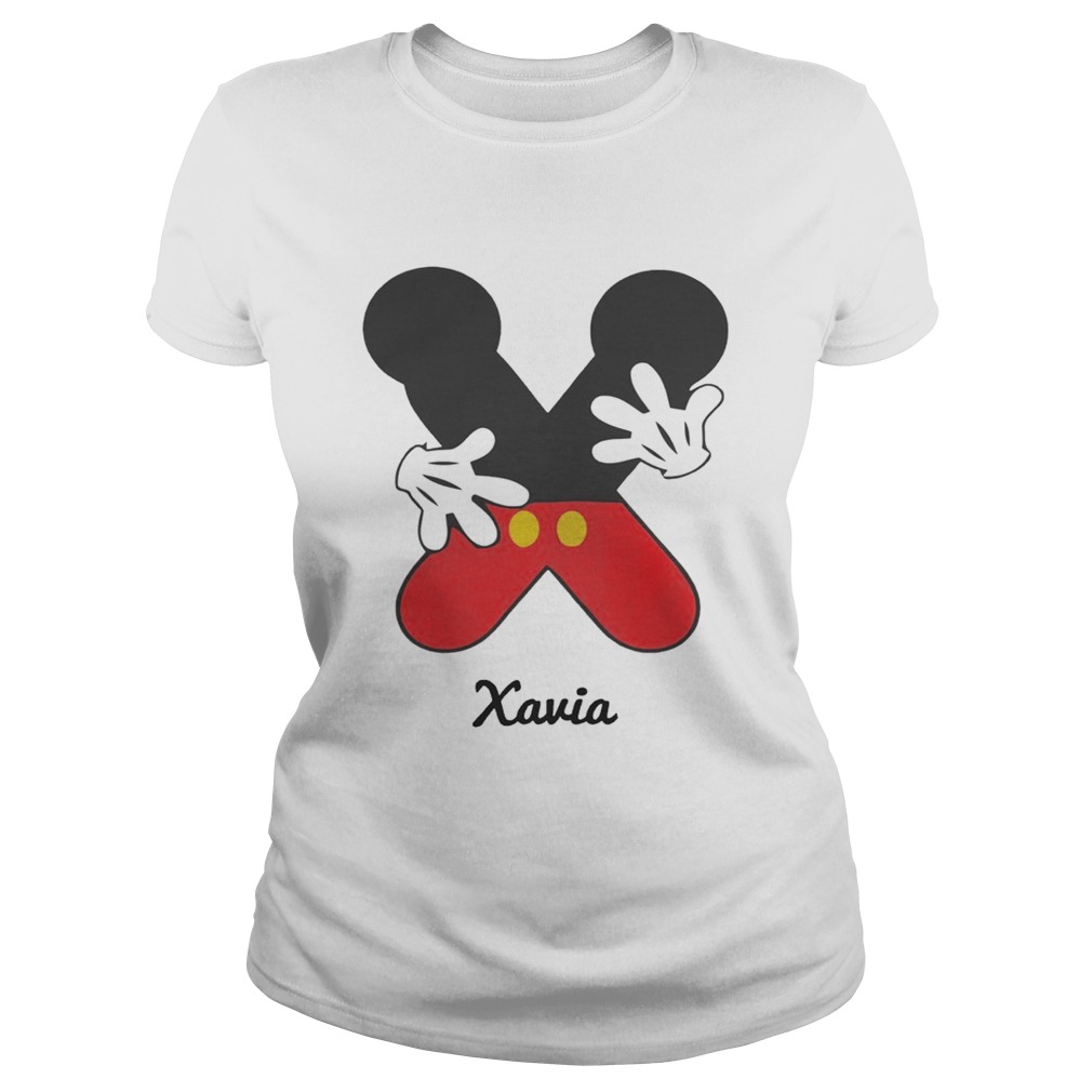 Personalized Name X Begins Mickey Hat Funny TShirt Classic Ladies
