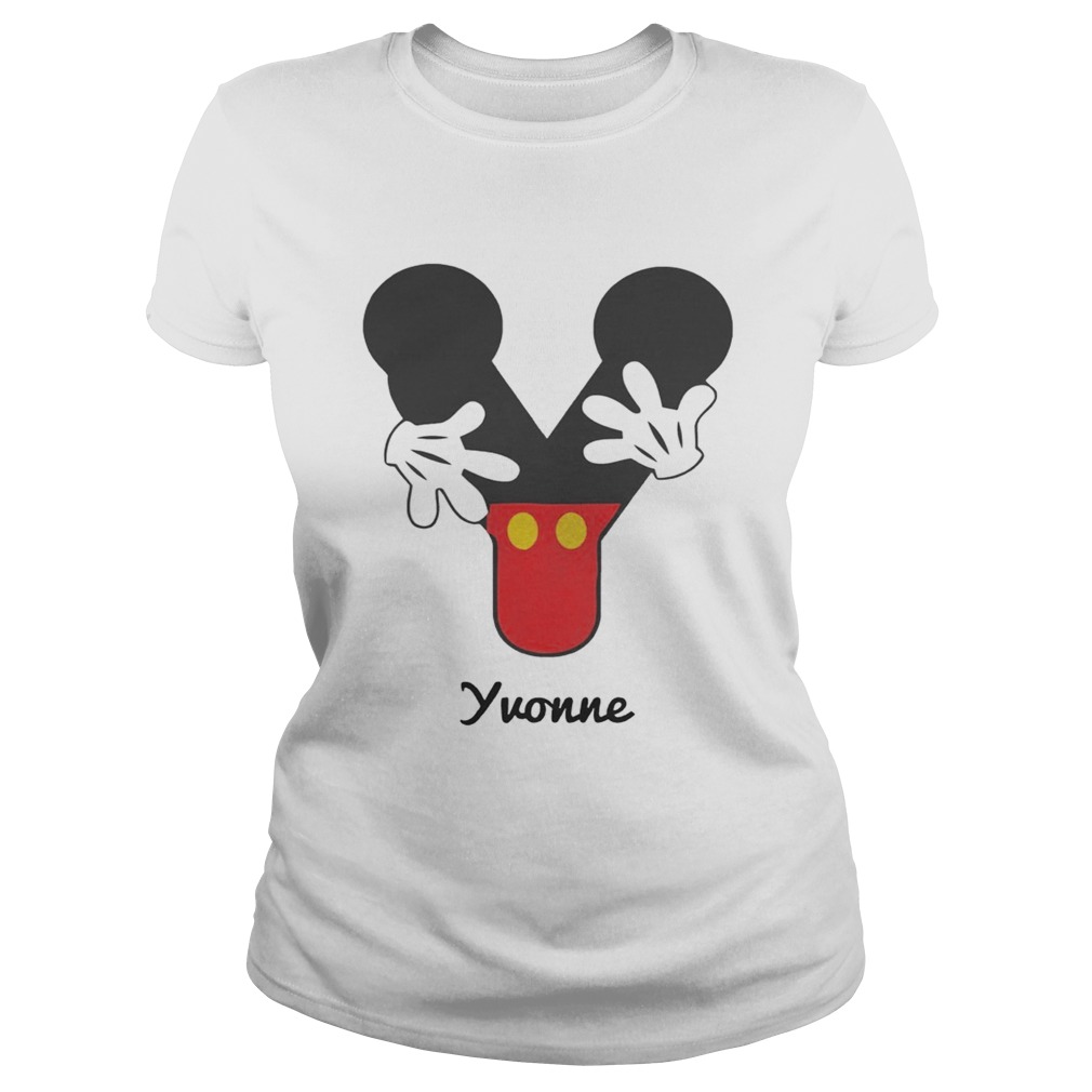 Personalized Name Y Begins Mickey Hat Funny TShirt Classic Ladies