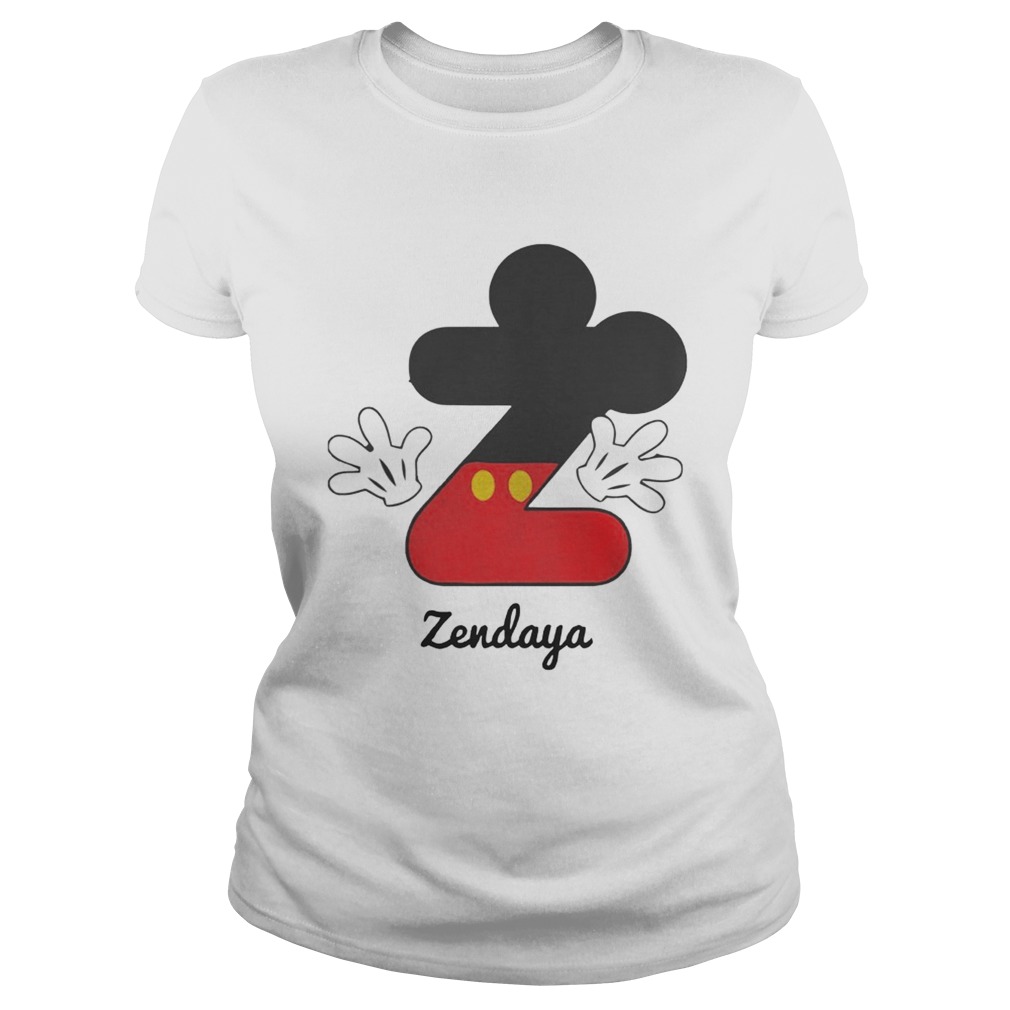 Personalized Name Z Begins Mickey Hat Funny TShirt Classic Ladies