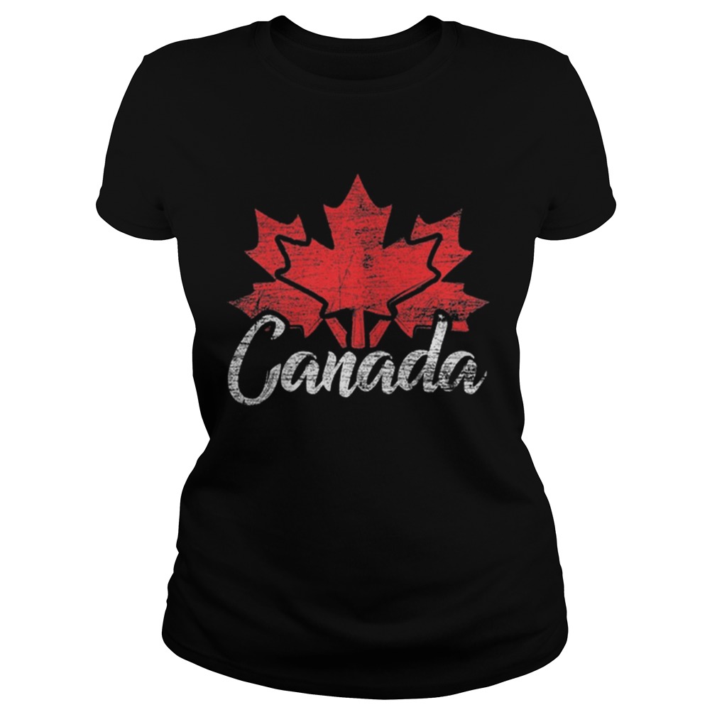 Premium Canada Flag Maple Leaf Canada Day Shirt Classic Ladies